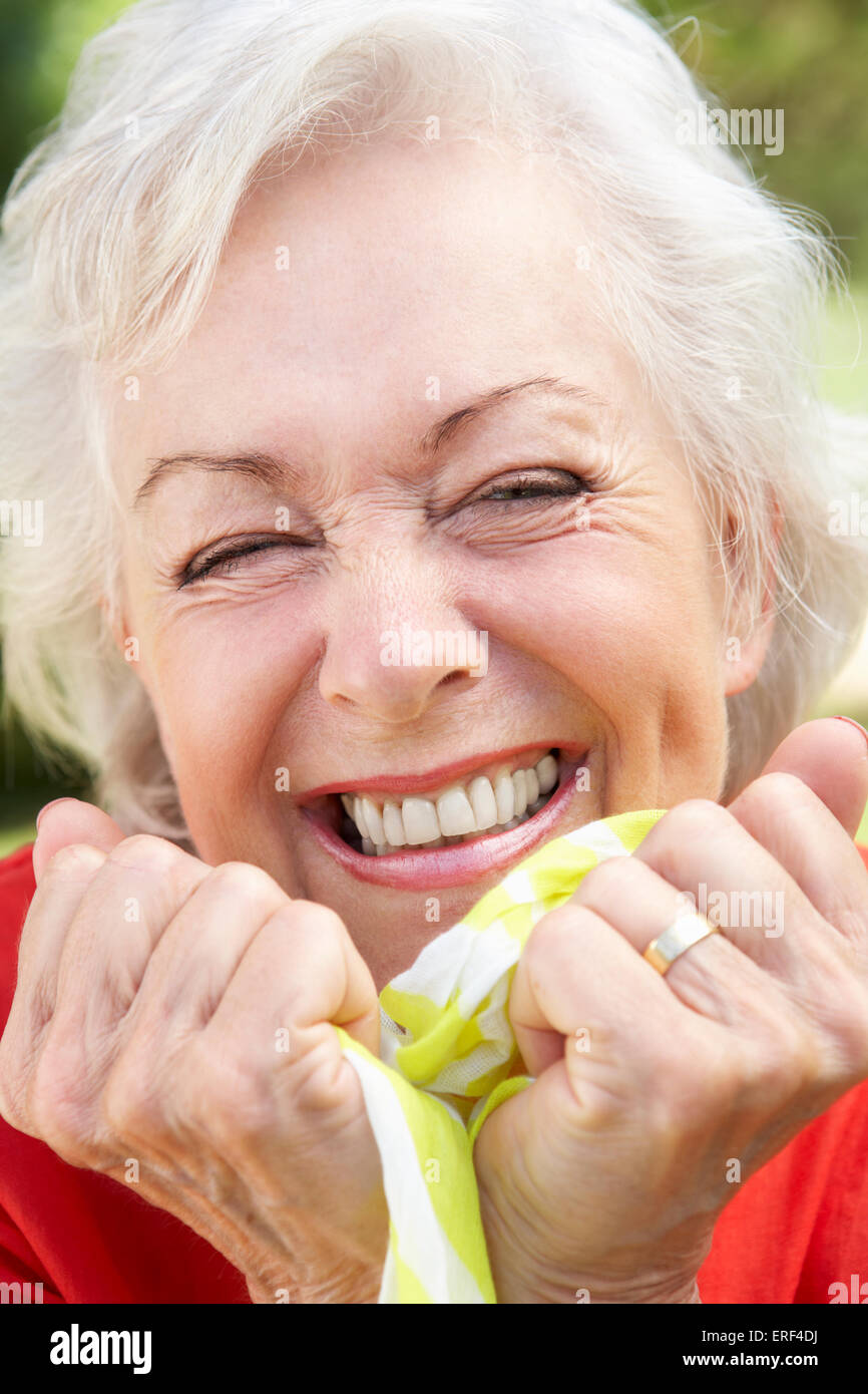 Head And Shoulders Portrait Of Smiling Senior Woman Stock Photo - Alamy