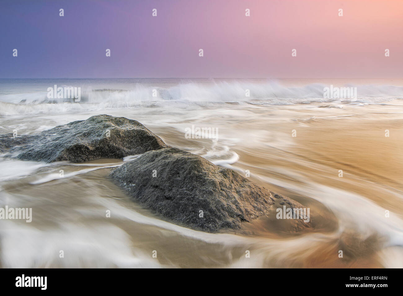 Waves splashing at beach, Hayling Island, Blue Flag Beach, Hampshire