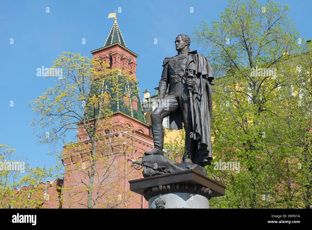 Monument to Emperor Alexander 1 in the Alexander Garden. Moscow. Russia ...
