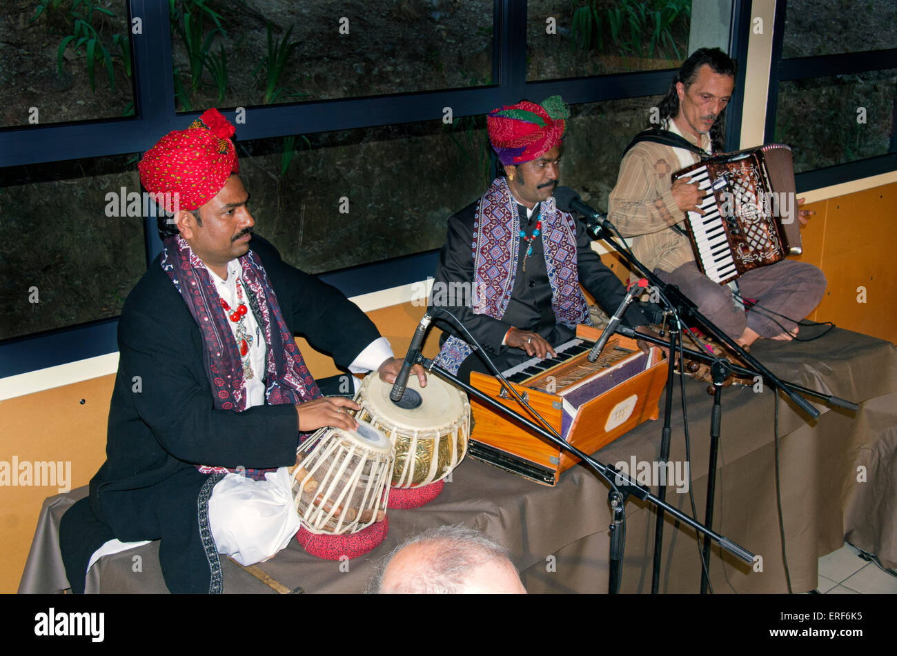 Rajasthani tabla harmonium players together hires stock photography
