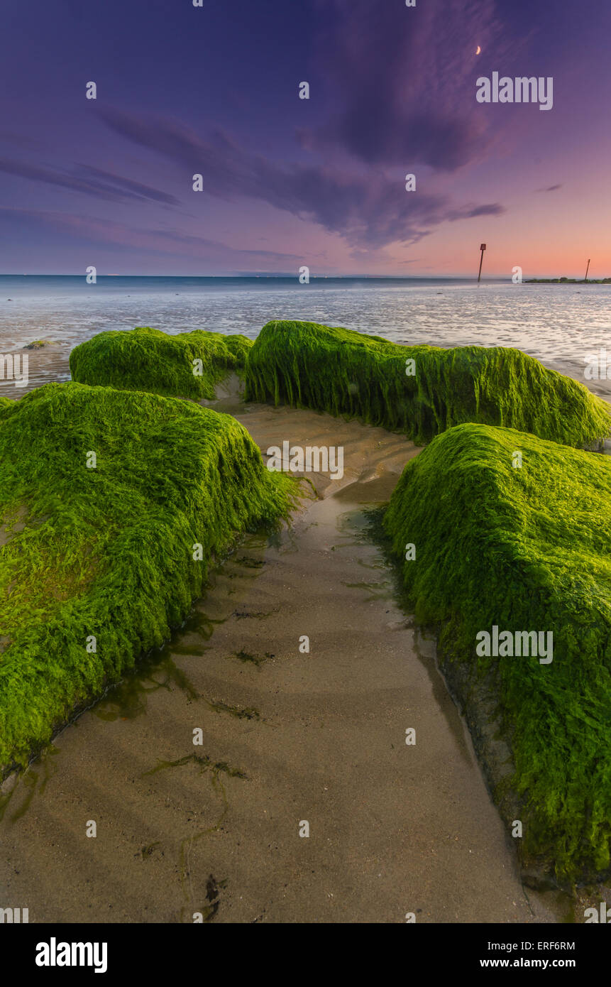 Sandbar at beach, Hayling Island, Blue Flag Beach, Hampshire, England