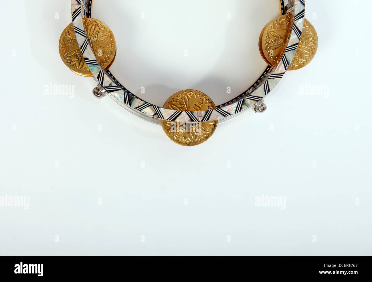 Riq, or Riqq, Egyptian Tambourine held vertically in one hand, and ...