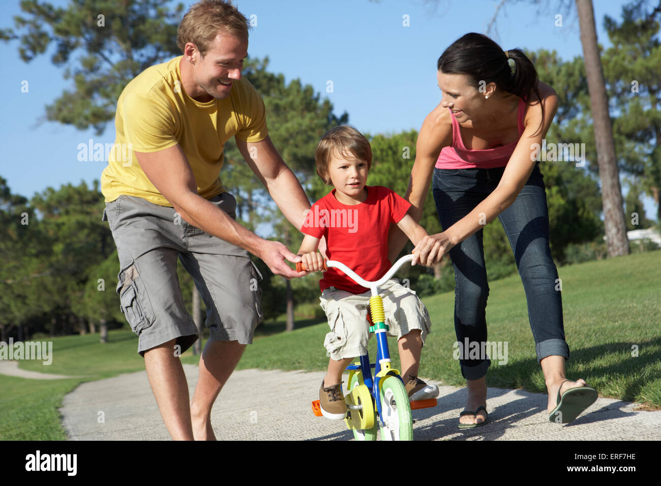 how to teach son to ride a bike