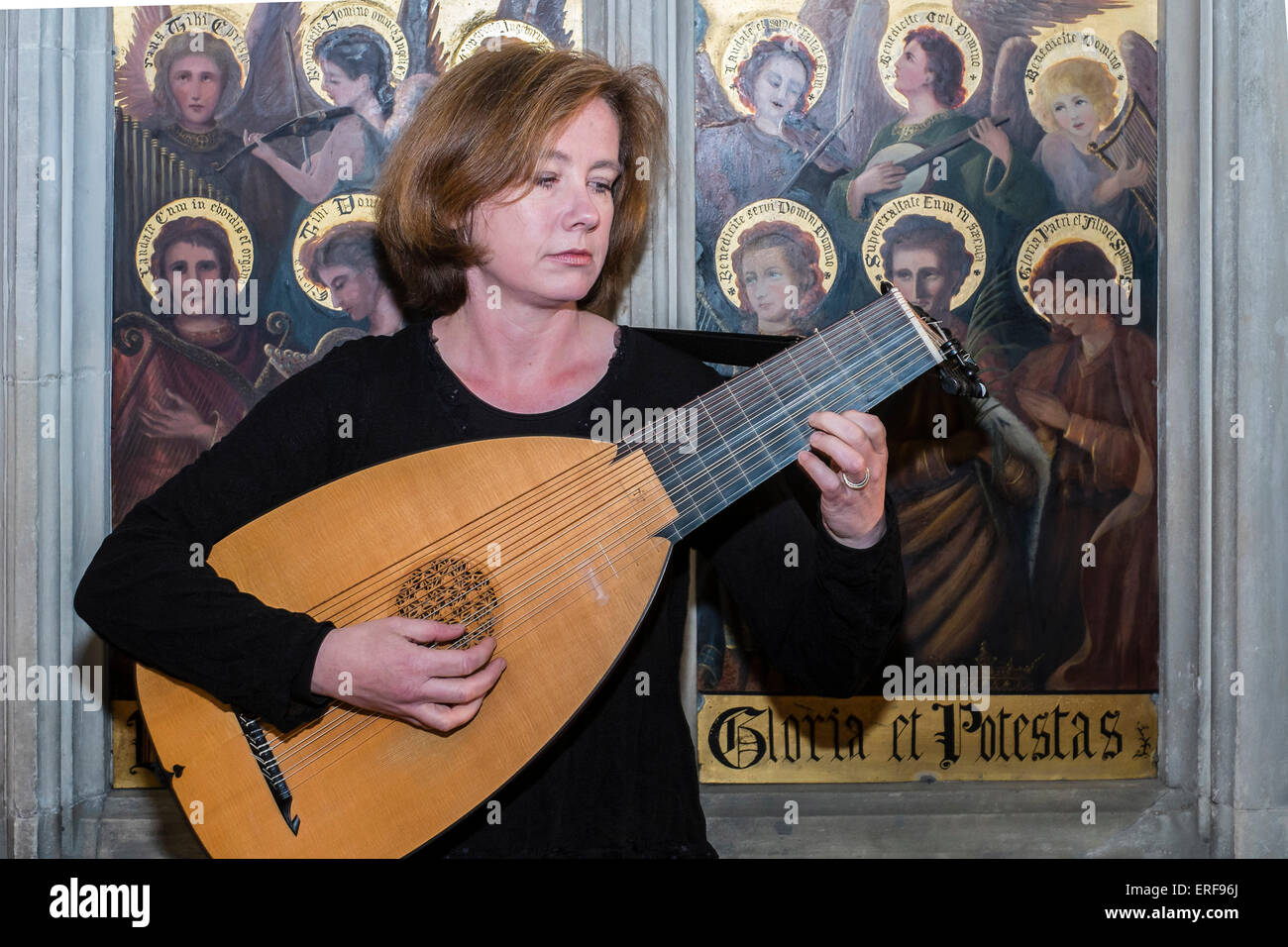 Elizabeth Kenny is one of Europes finest lute players. Stock Photo