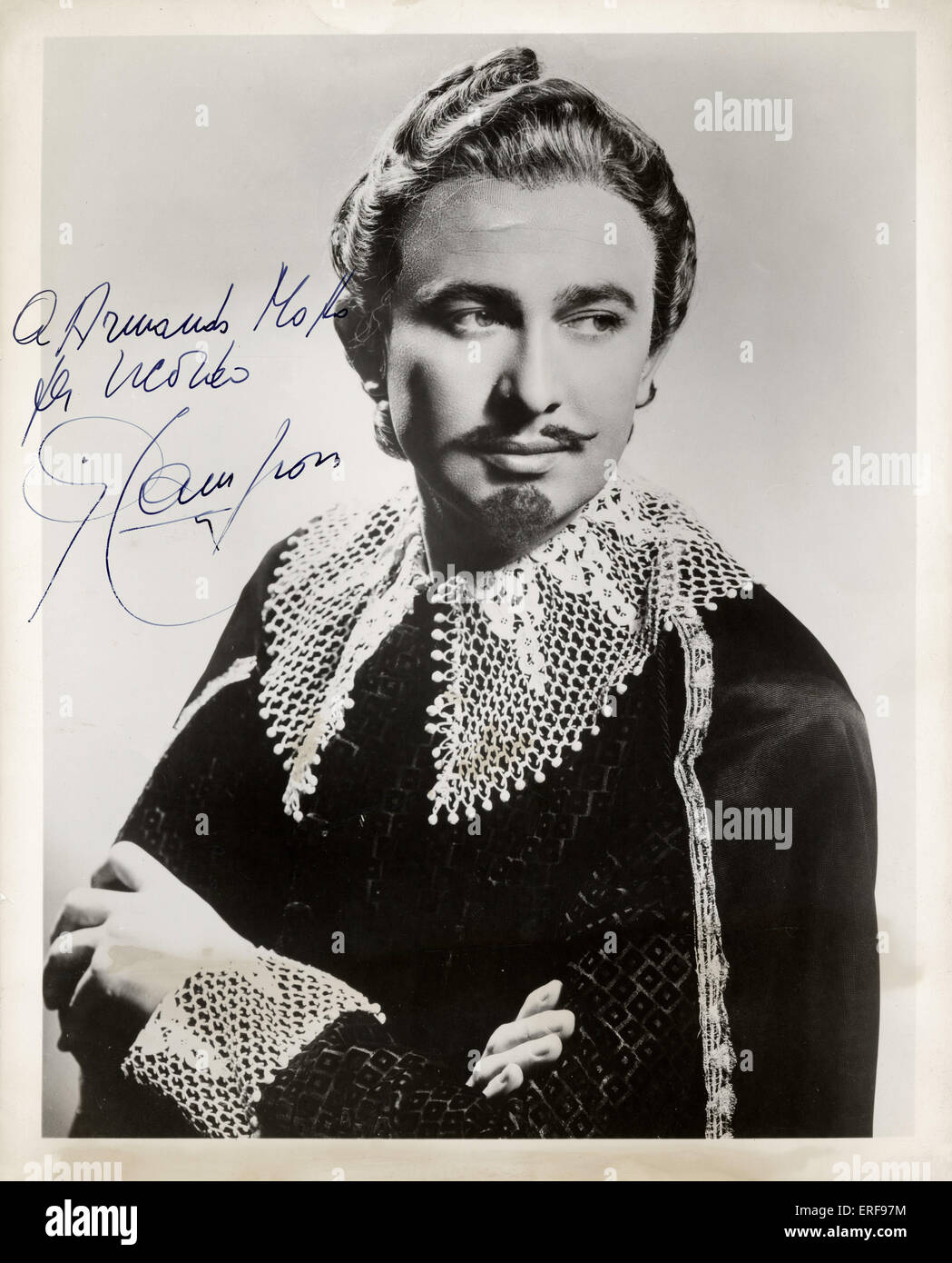 CAMPORA, Giuseppe As the Duke of Mantua in Verdi's Rigoletto. Autographed photograph. Signed.  Italian tenor, b.1923 Stock Photo