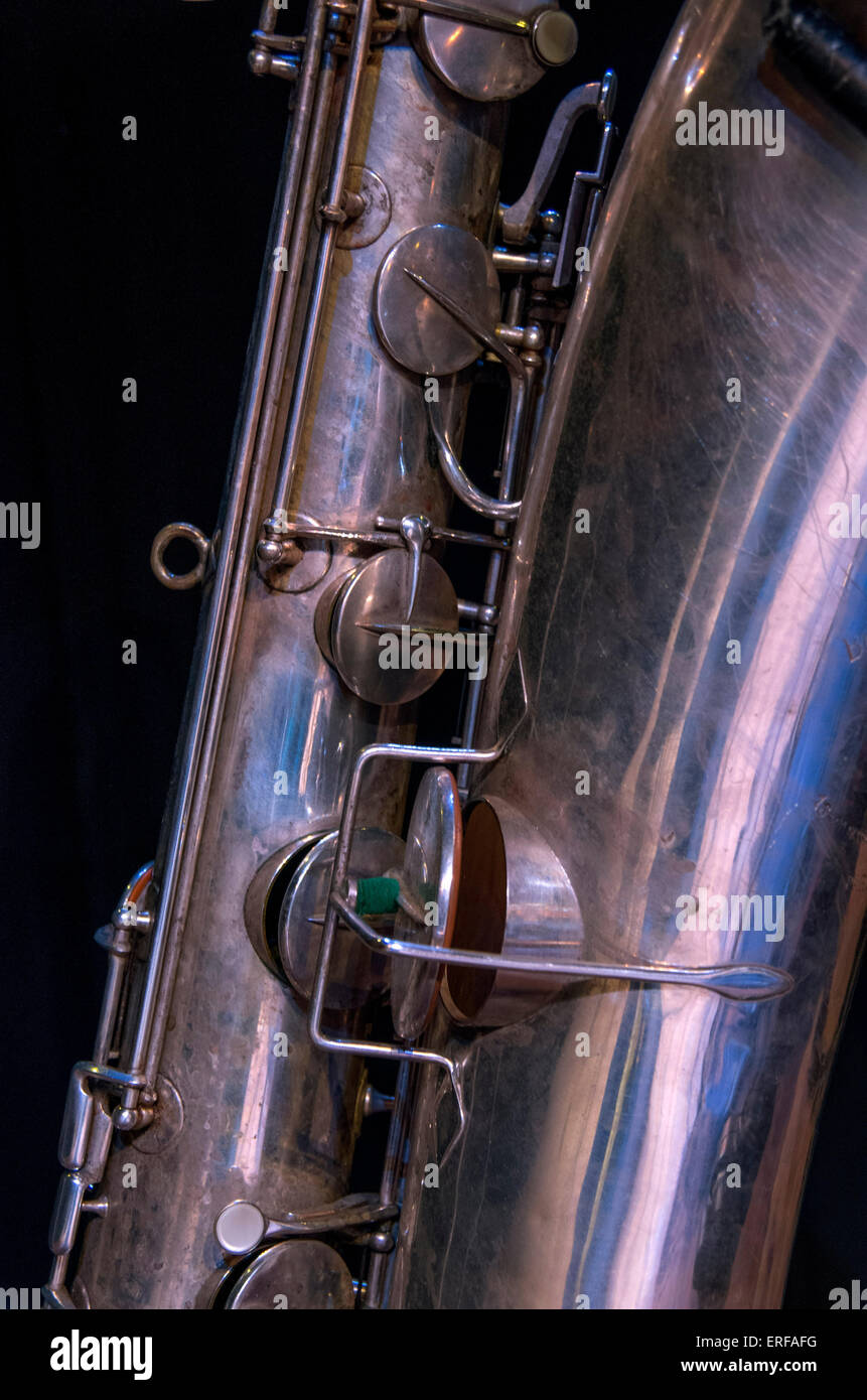 Closeup of bass saxophone valves Stock Photo Alamy