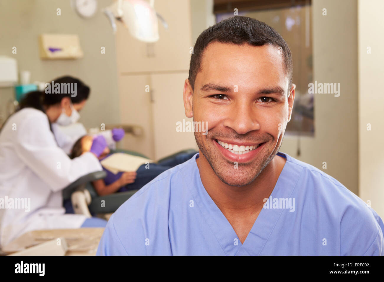 Portrait Of Dental Nurse In Dentists Surgery Stock Photo Alamy
