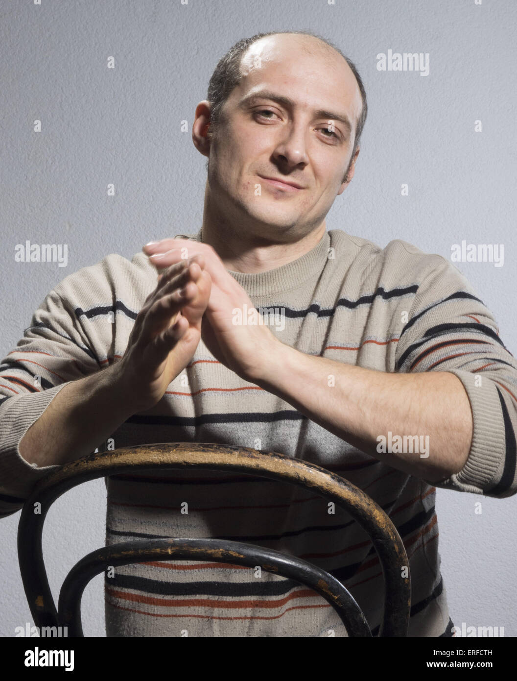 Emotional bald man. 19th Feb, 2014. Arms crossed, refusing © Igor Golovniov/ZUMA Wire/ZUMAPRESS.com/Alamy Live News Stock Photo