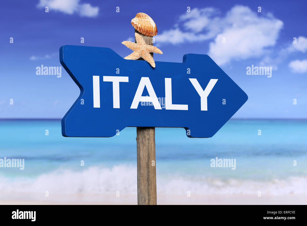 Italy with beach and sea in summer on vacation Stock Photo