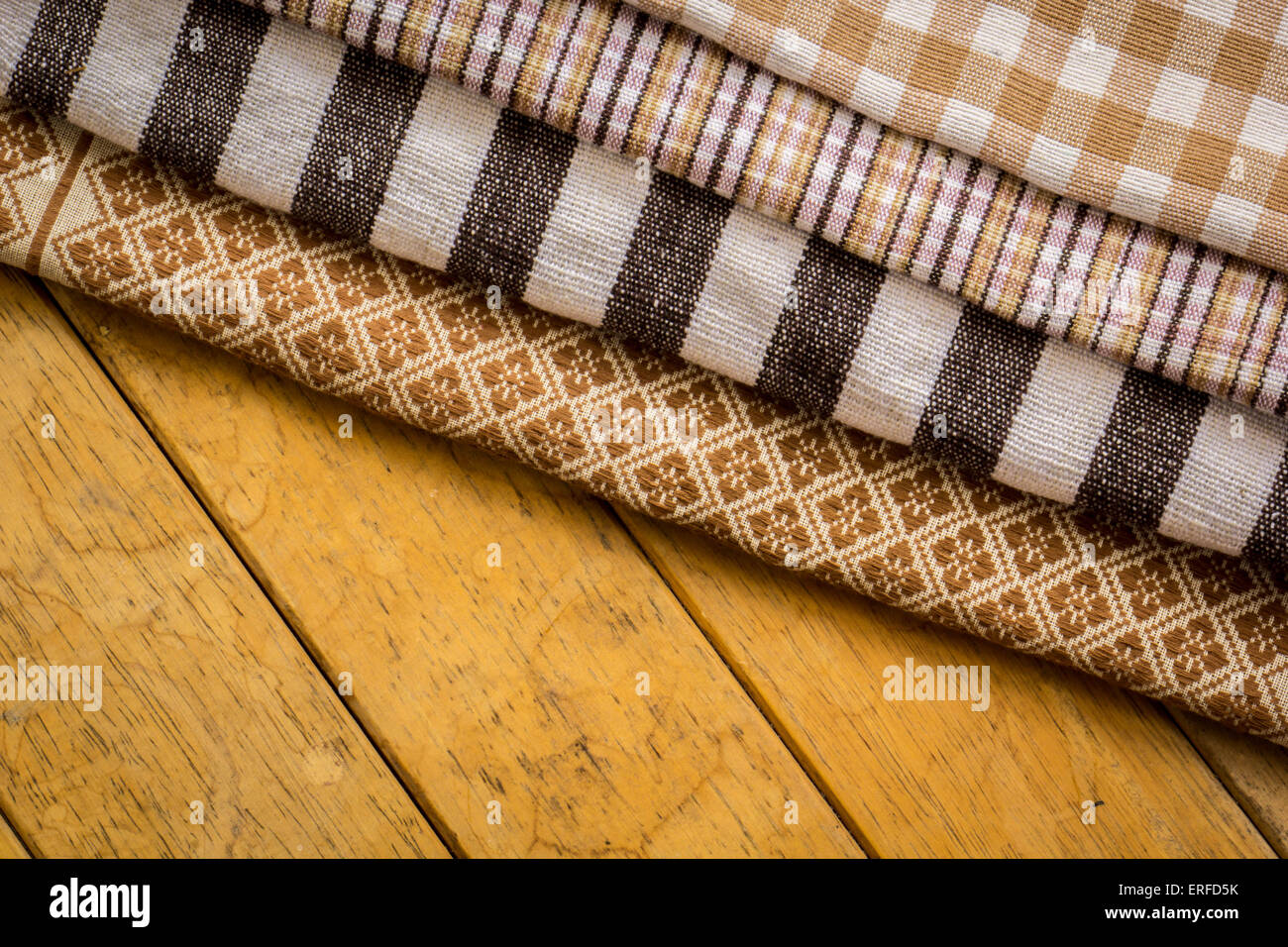 background,  brown, chequered, clean, cloth, color, colorful, cotton, fabric, folded, home, horizontal, Stock Photo