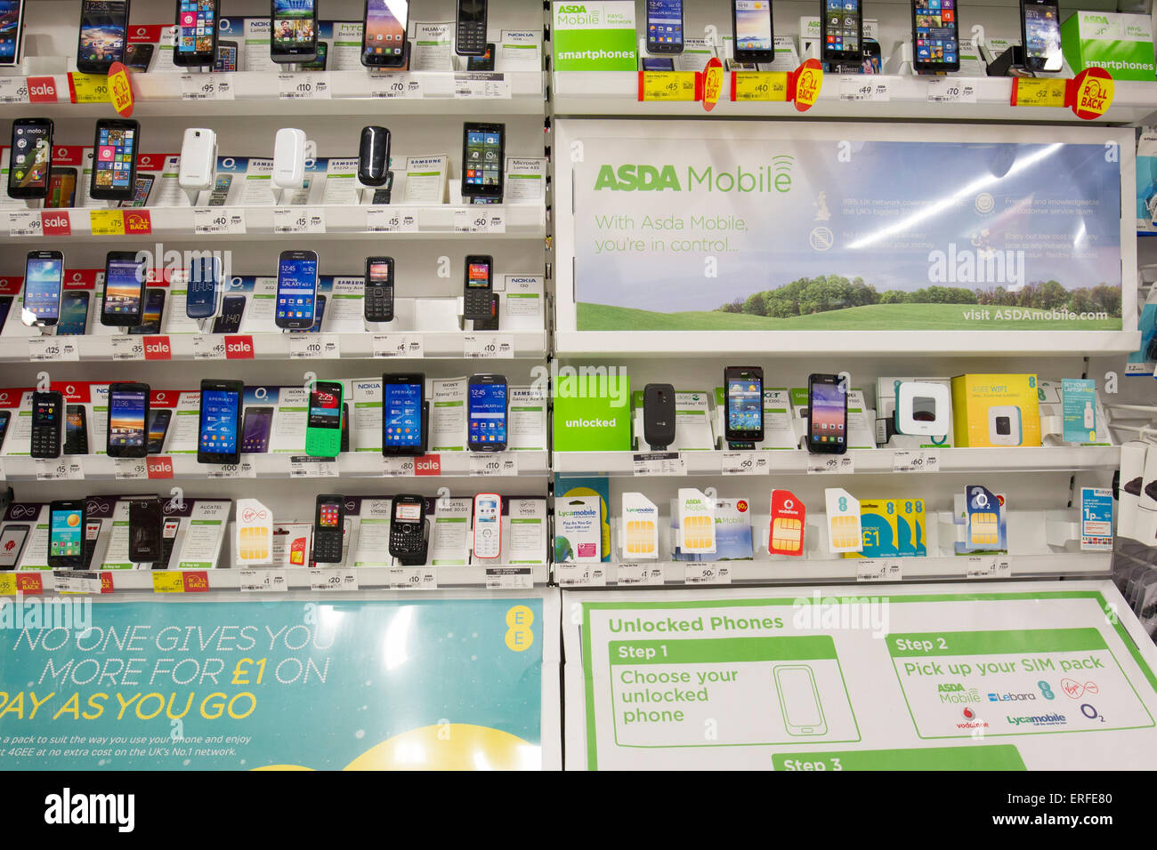 Interior asda store mobile phones sale hires stock photography and