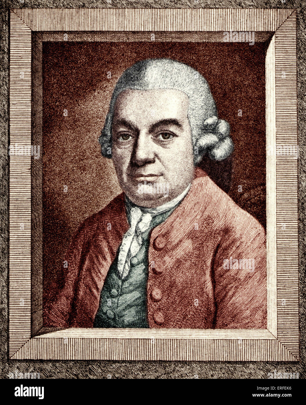 Carl Philipp Emmanuel Bach, portrait. German Composer, 1714-1788. Third son of Johann Sebastian Bach. Stock Photo