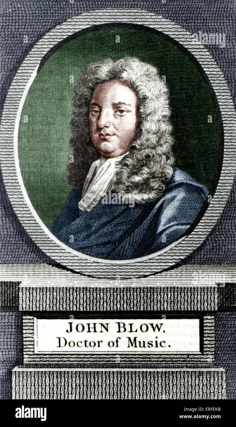 John Blow, English composer of church music, organist of Westminster Abbey, and master to H. Purcell. JB: 1649-1708. Stock Photo