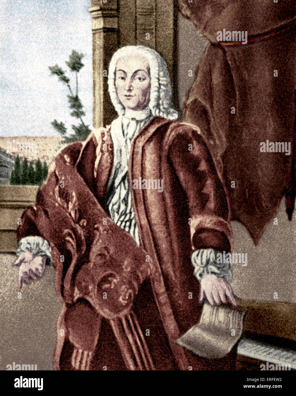 Bartolomeo di Francesco Cristofori Italian harpsichord maker 1665-1731.  Inventor or the pianoforte. Stock Photo