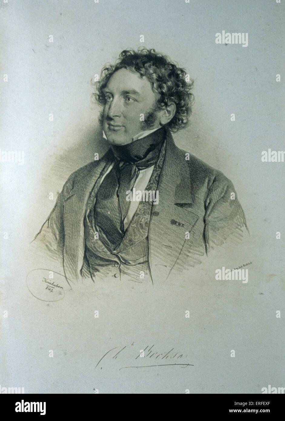 Robert-Nicolas-Charles Bochsa, French harpist, 1789-1856. Stock Photo