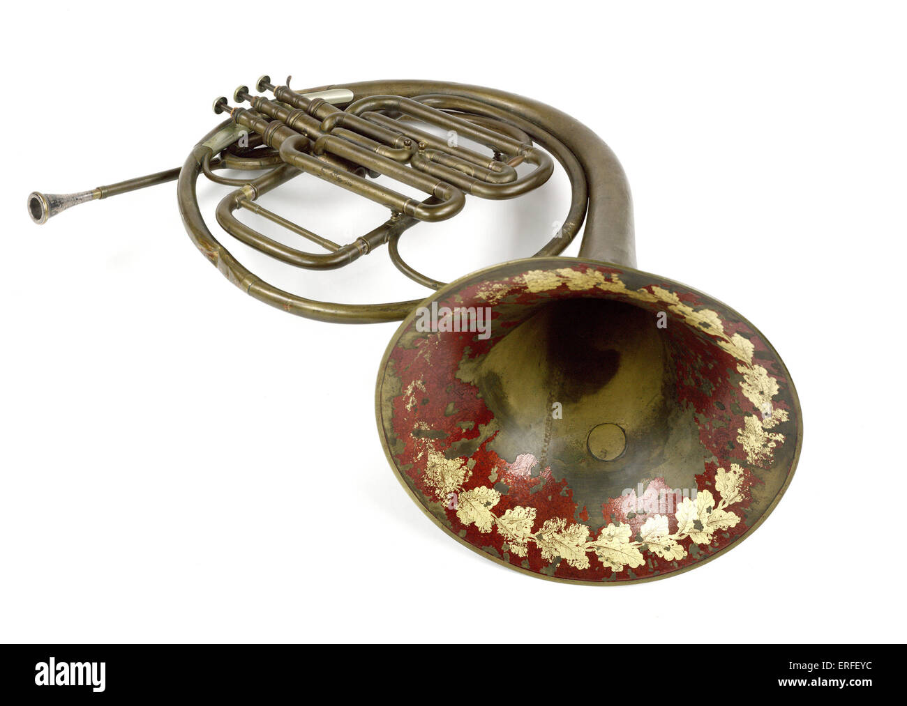 Borsdorf's horn.  Borsdorf's horn was originally a valveless cor solo by made by Raoux. The valvework was added later in the Stock Photo