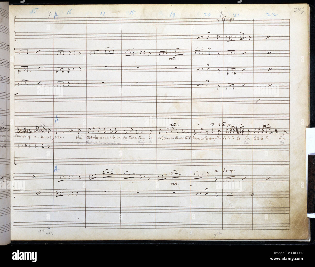 Gilbert and Sullivan's 'Mikado', handwritten score of 'The Flowers that