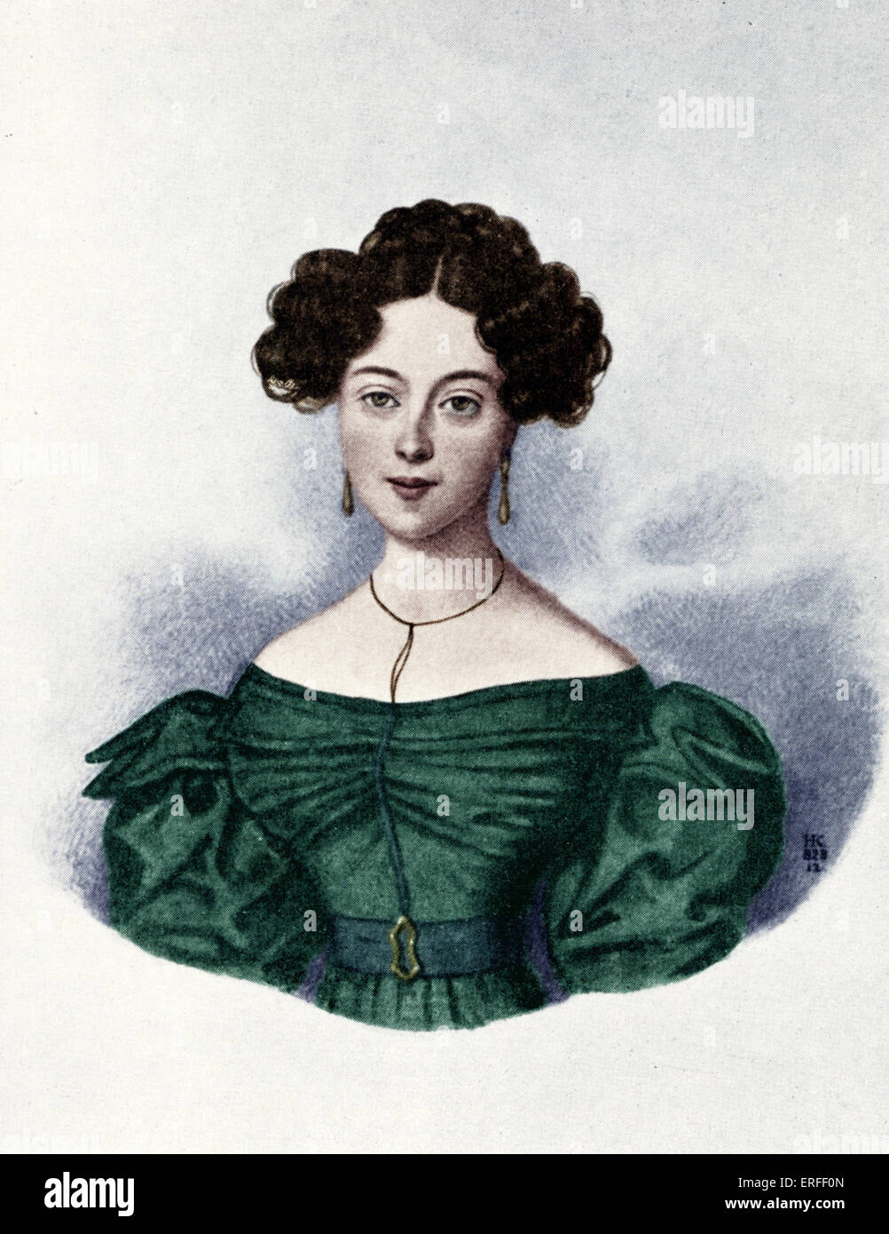 Countess Karoline Esterhazy After a lost water-colour by Josef Teltscher, 1828.  Pupil of Schubert. Daughter of Schubert's Stock Photo