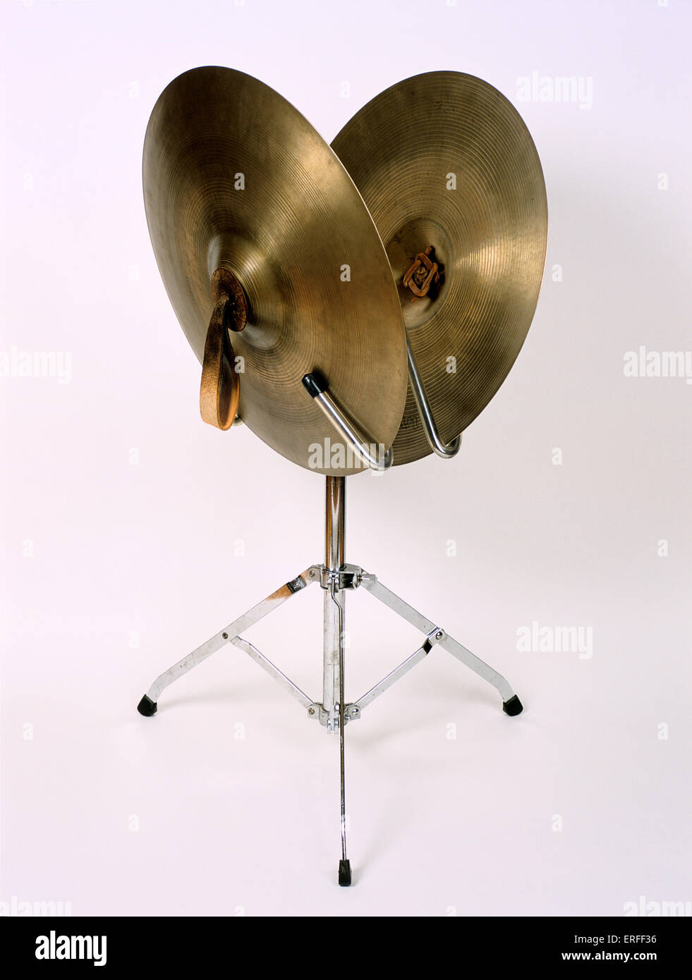 Clashed cymbals on stand Stock Photo Alamy