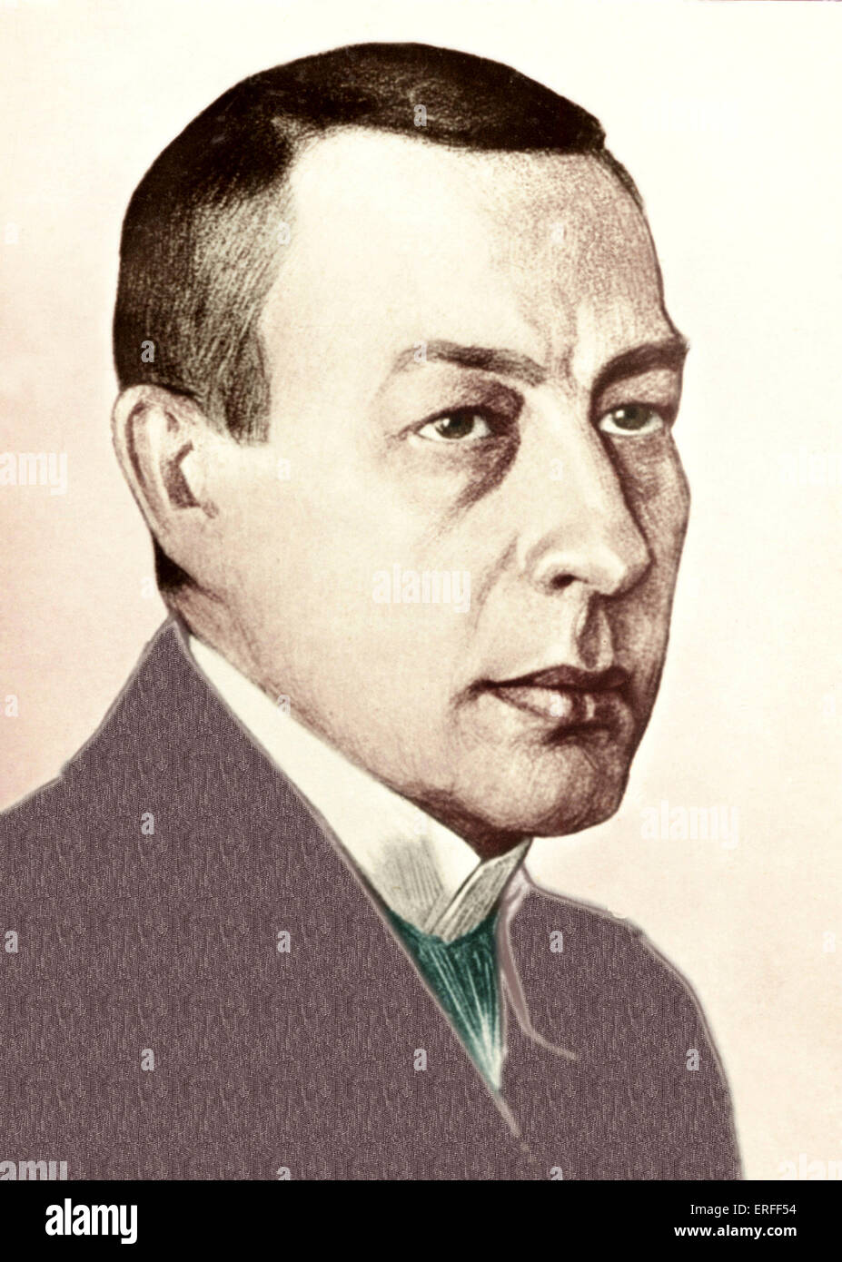 Sergei Rachmaninov portrait Russian pianist and composer (1873-1943) Artist not known Stock Photo