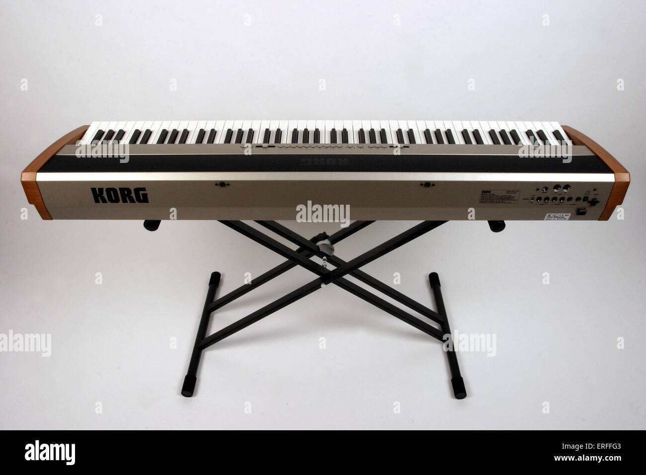 Digital piano - Korg SP300 with integral speakers, showing all the input  and export sockets Stock Photo - Alamy