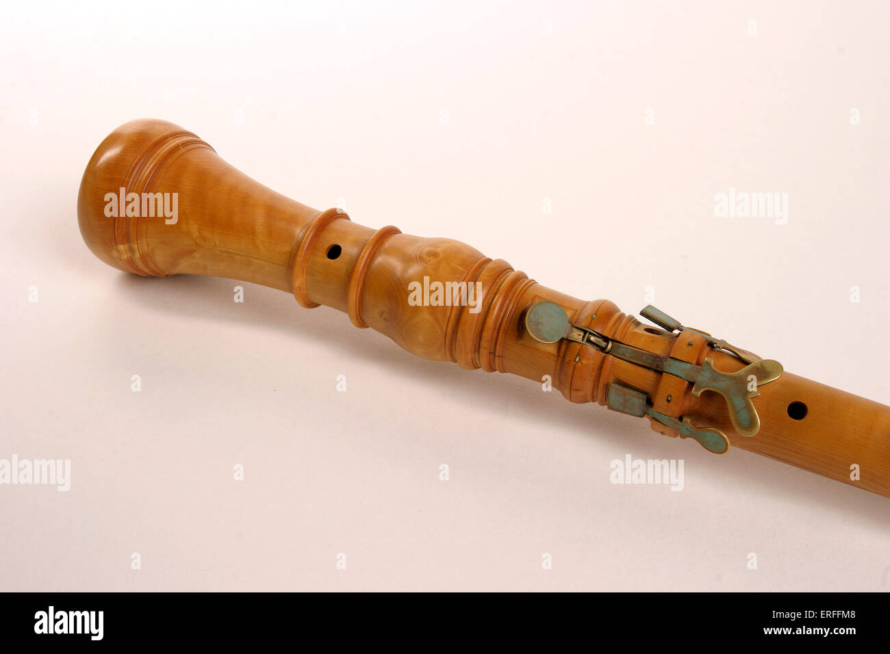 Baroque three keyed oboe, showing lower section Stock Photo Alamy