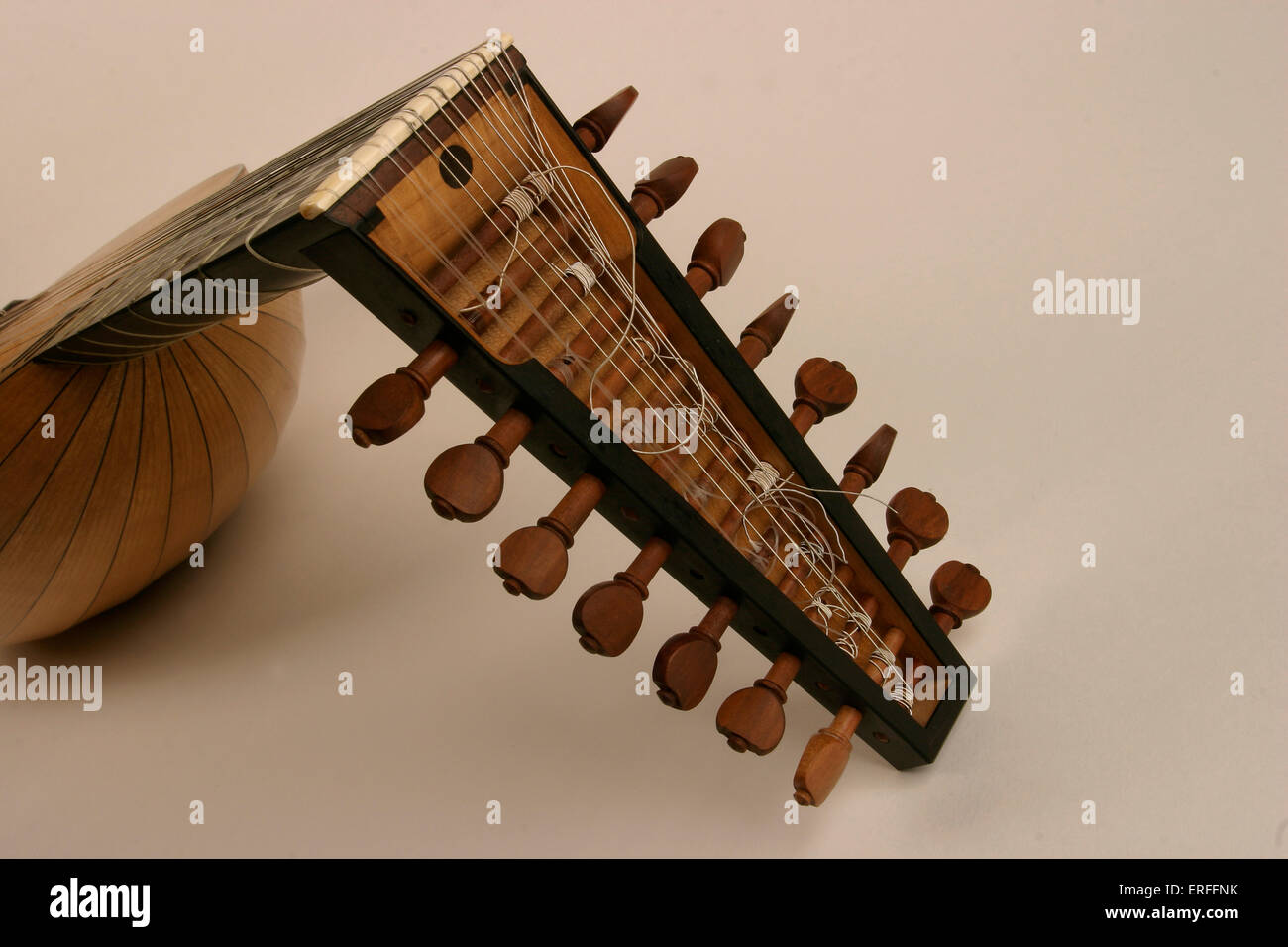 Lute - close up - tuning pegs Stock Photo