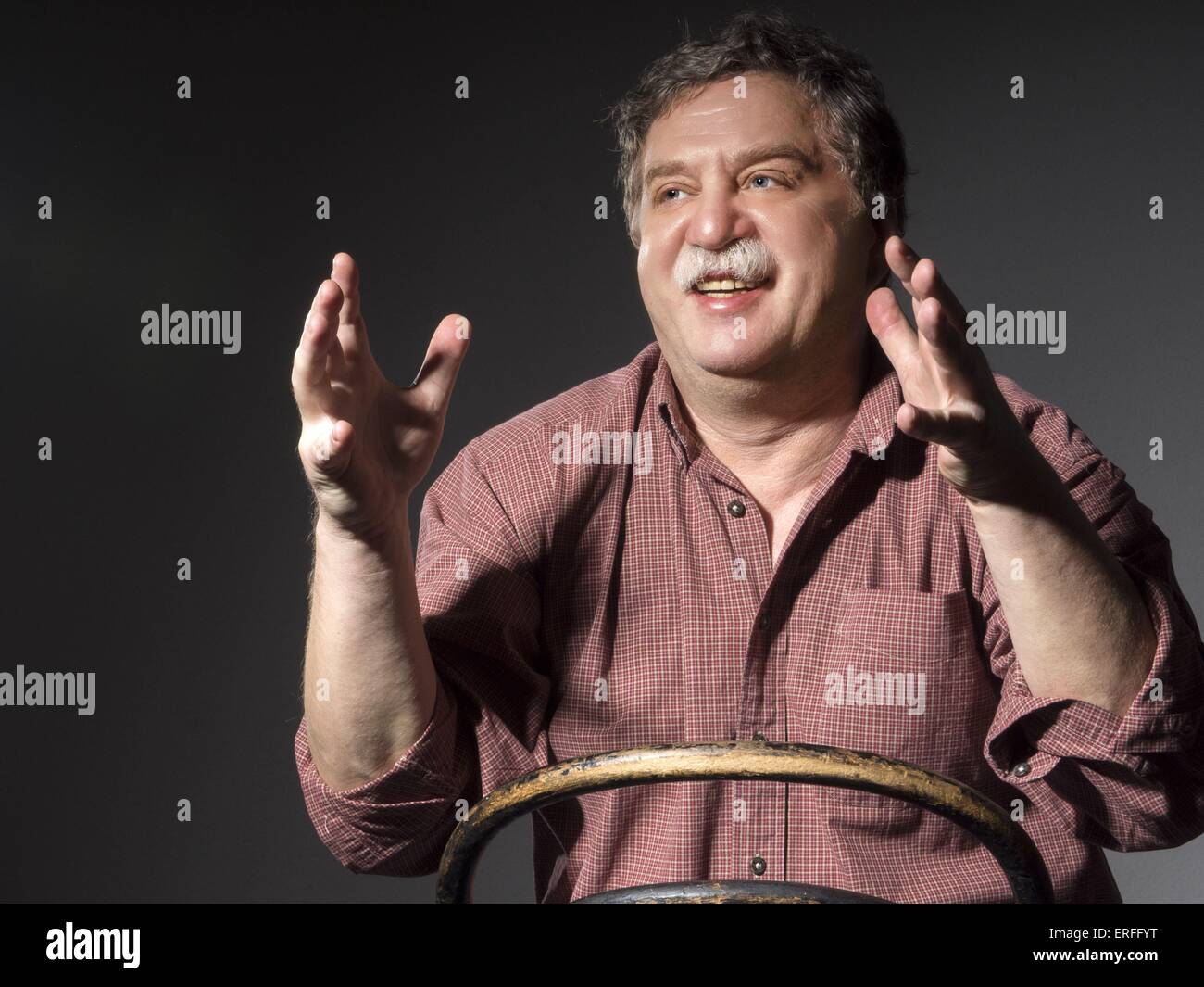 Feb. 21, 2014 - middle-aged man in plade shirt with mustashe. © Igor Golovniov/ZUMA Wire/ZUMAPRESS.com/Alamy Live News Stock Photo