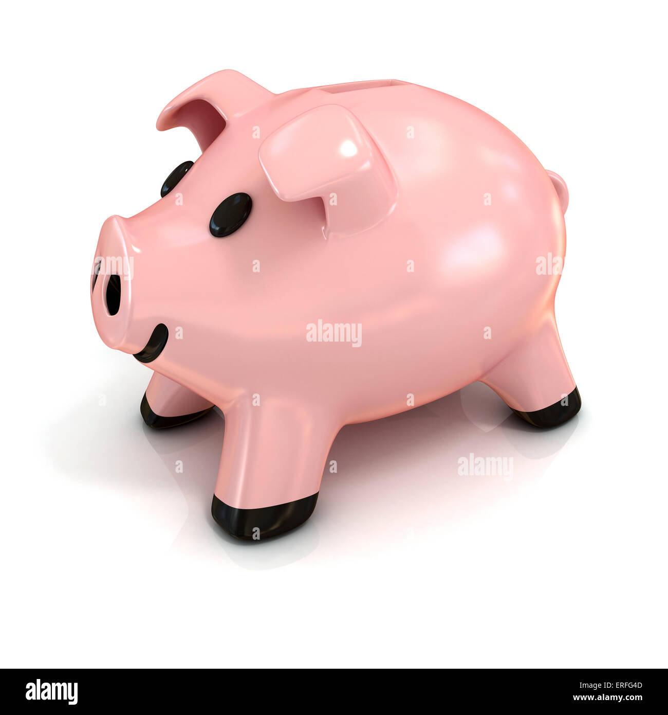 Piggy bank 3d isolated on white background Stock Photo - Alamy