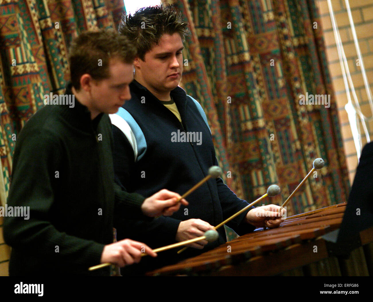 Marimba - being played by two people Stock Photo
