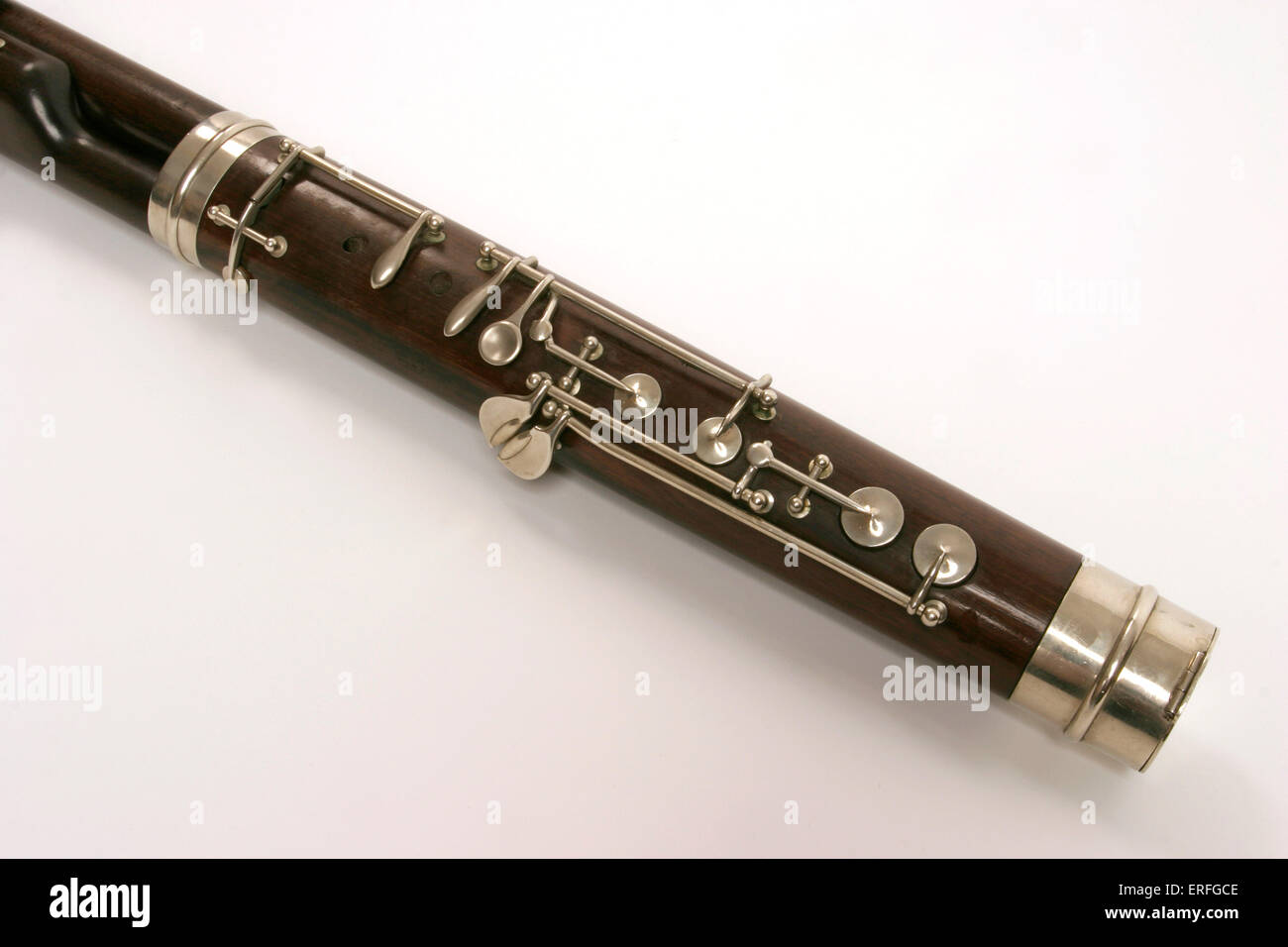 Bassoon, made in Paris. Closeup of lower section Stock Photo Alamy