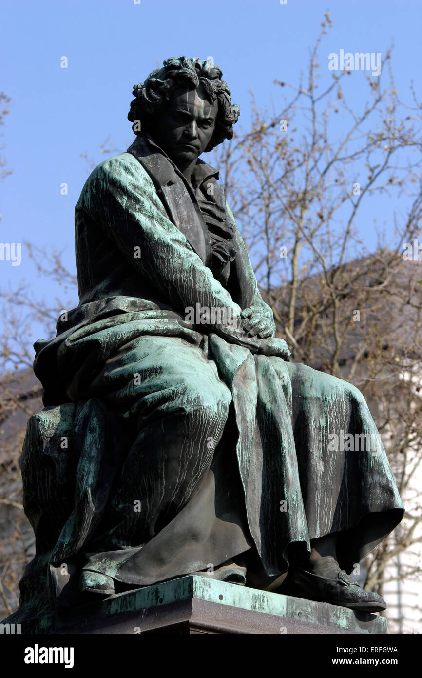 Ludwig van Beethoven - memorial in Beethoven Platz, Vienna, Austria. German composer, 17 December  1770- 26 March 1827 Stock Photo