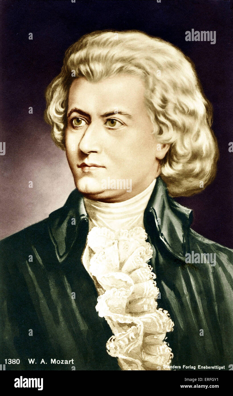 Wolfgang Amadeus Mozart portrait.  Austrian composer, 1756-1791 Stock Photo