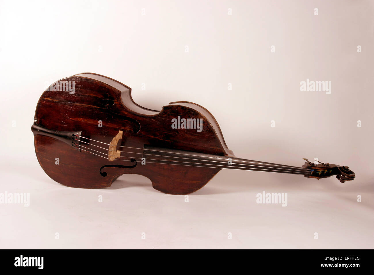 Double Bass - view of the instrument laying on its side Stock Photo - Alamy