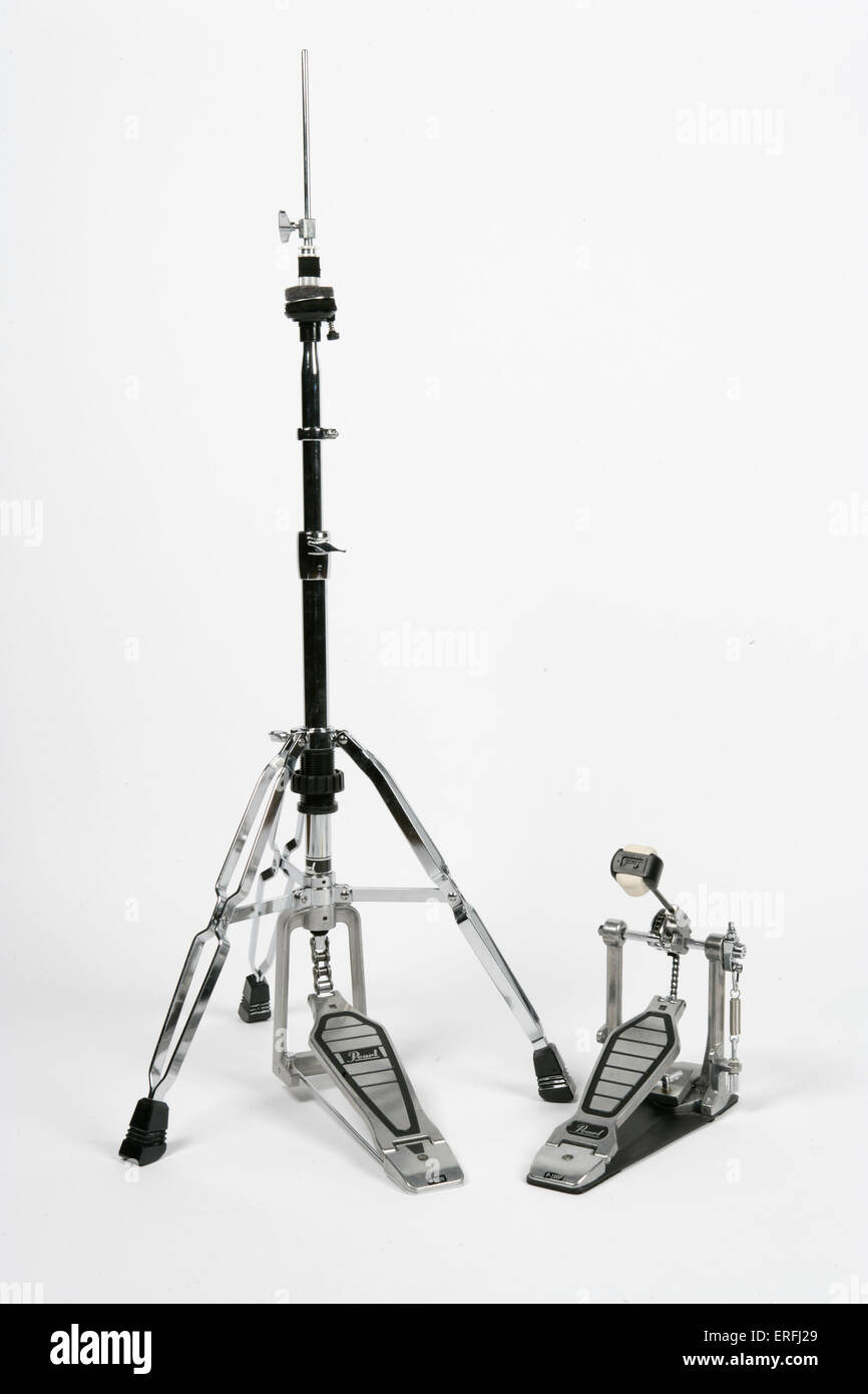 Percussion pedals hihat and bass drum stands and pedals with beater