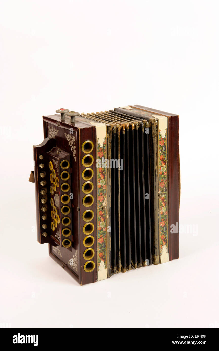 Melodeon Button Accordion White background Stock Photo Alamy
