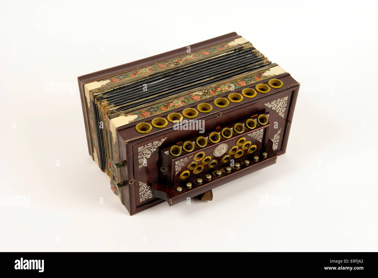 Melodeon Button Accordion White background Stock Photo Alamy