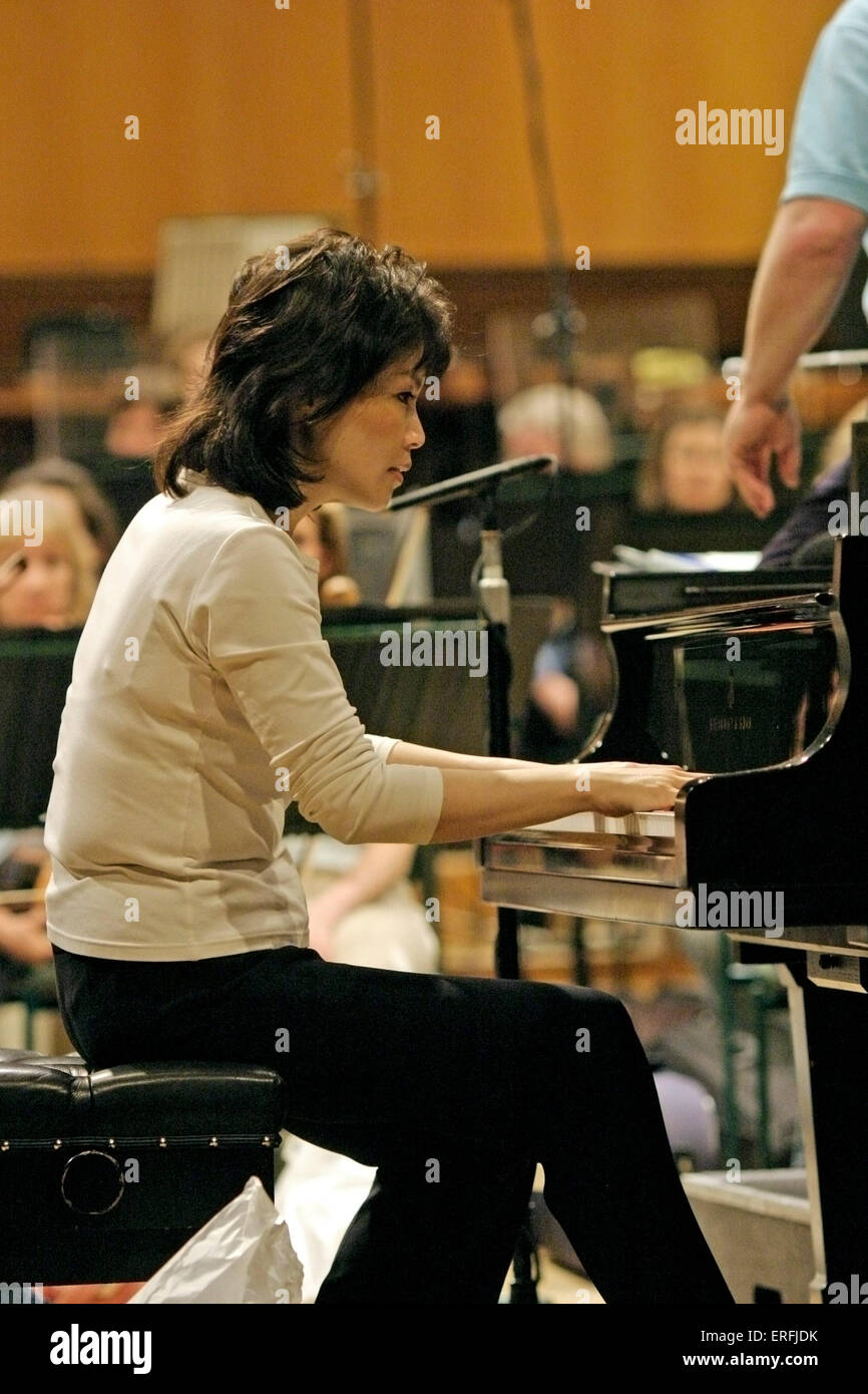 Noriko Ogawa - portrait of Japanese pianist playing the piano. Stock Photo