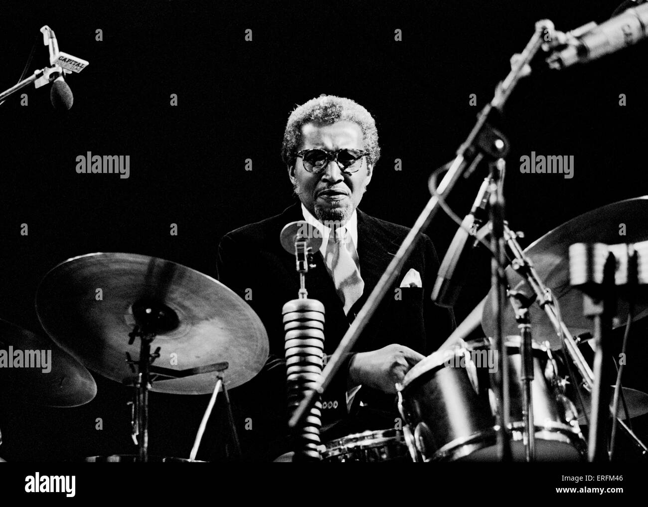 Connie Kay portrait of the American jazz drummer and his Modern Jazz