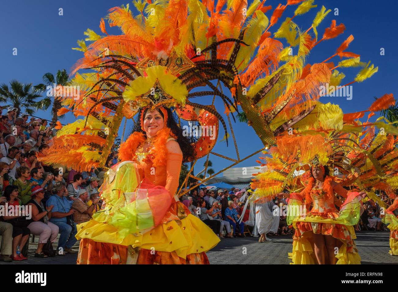 Mardi Gras carnival. Puerto de la Cruz. Tenerife. Spain. Stock Photo