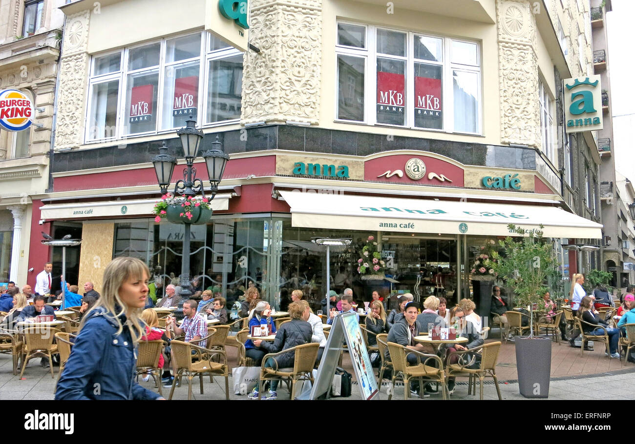 terrace of cafe Budapest Hungary Stock Photo
