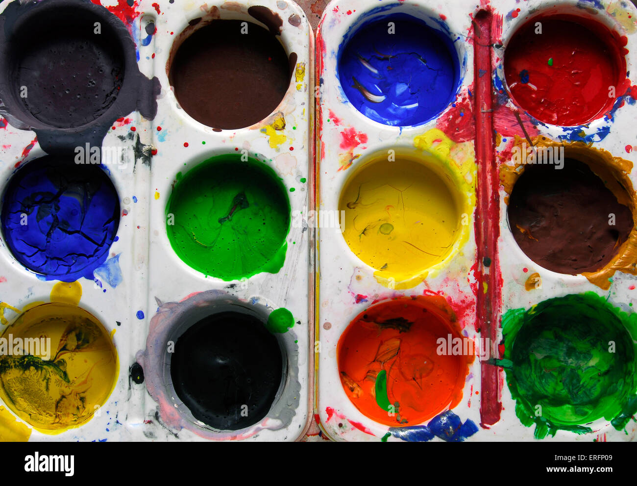 Artist paint trays Stock Photo - Alamy