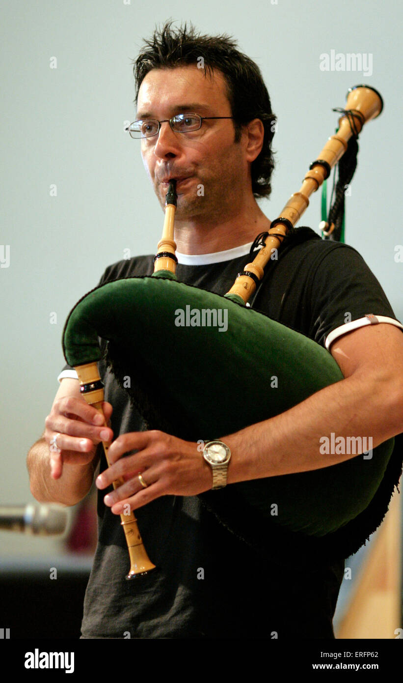 Welsh pipes, or bagpipes - Pibau Cwd. Welsh traditional instrument Stock Photo
