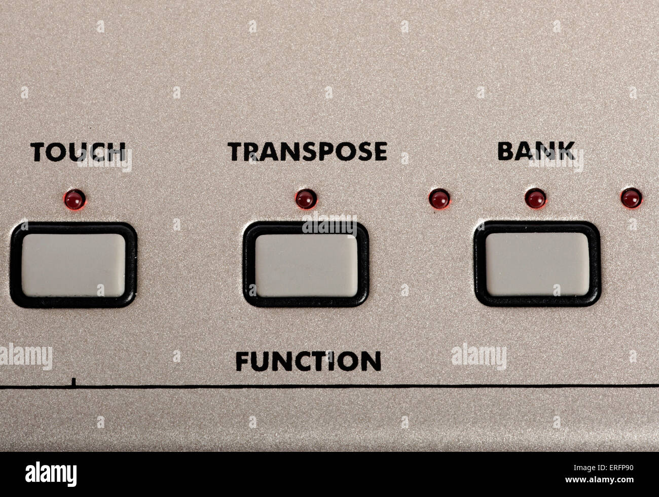Function buttons on a keyboard transpose, bank and touch Stock Photo