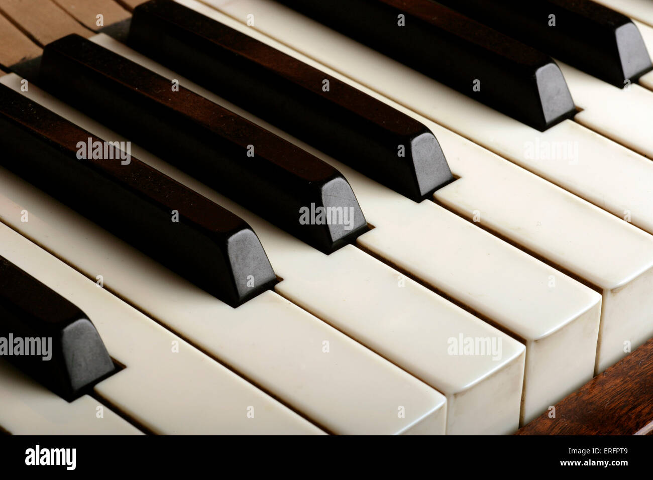 Piano keyboard - showing the black and white keys for the naturals and