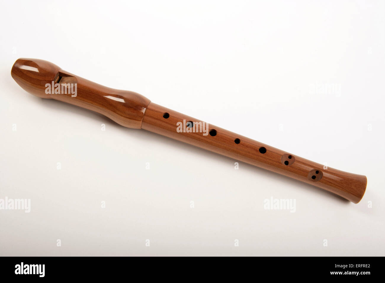 Wooden Soprano Descant recorder double hole variety Stock Photo Alamy
