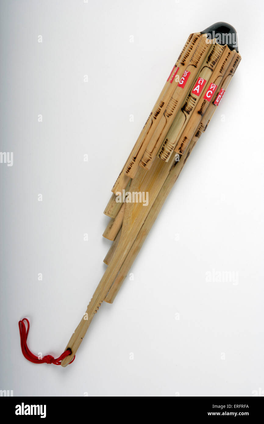 Wohd pan pipes or bamboo pipes from Thailand, made with a rotary
