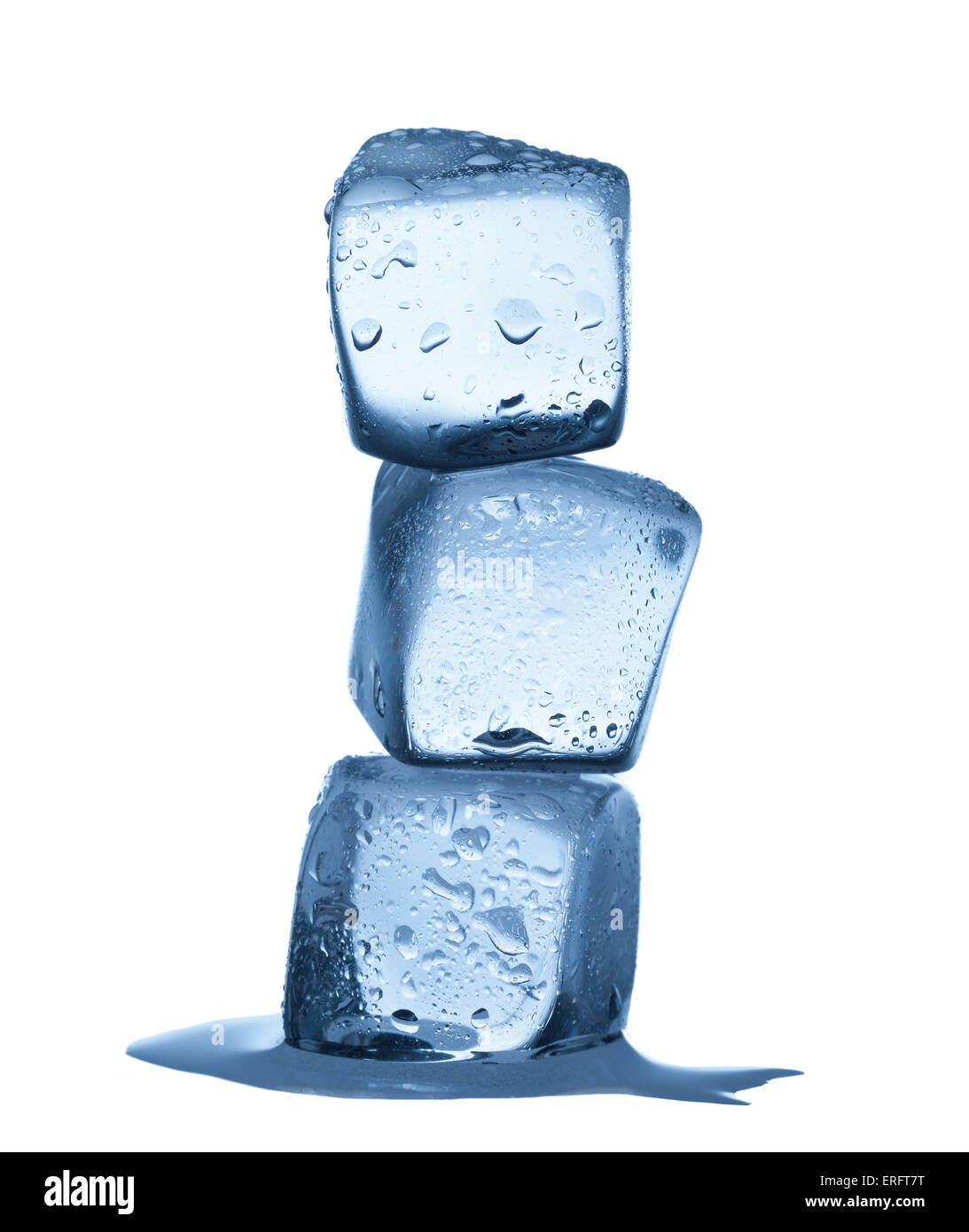 Group of melting ice cubes isolated on white background Stock Photo - Alamy