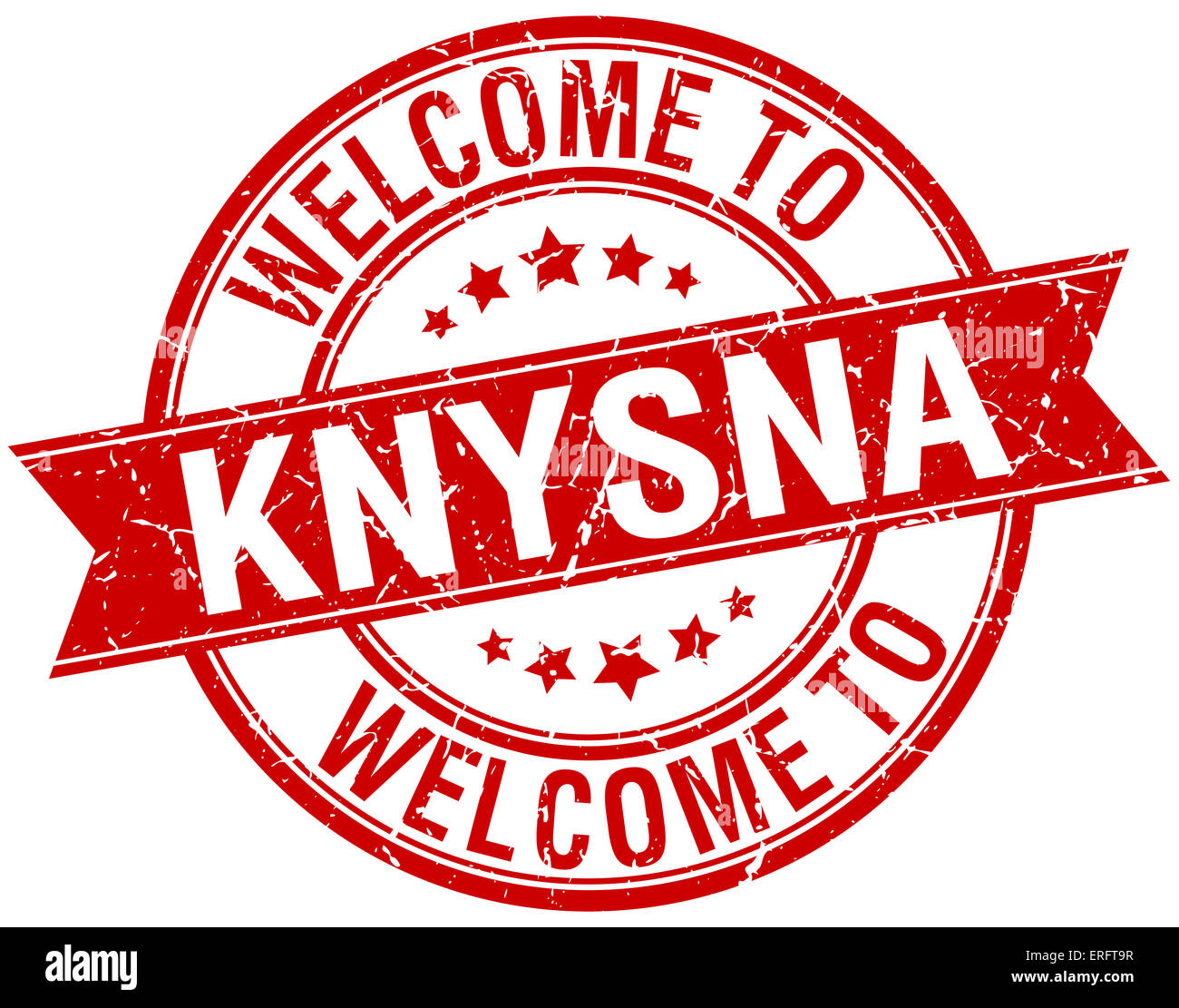 welcome to Knysna red round ribbon stamp Stock Photo - Alamy