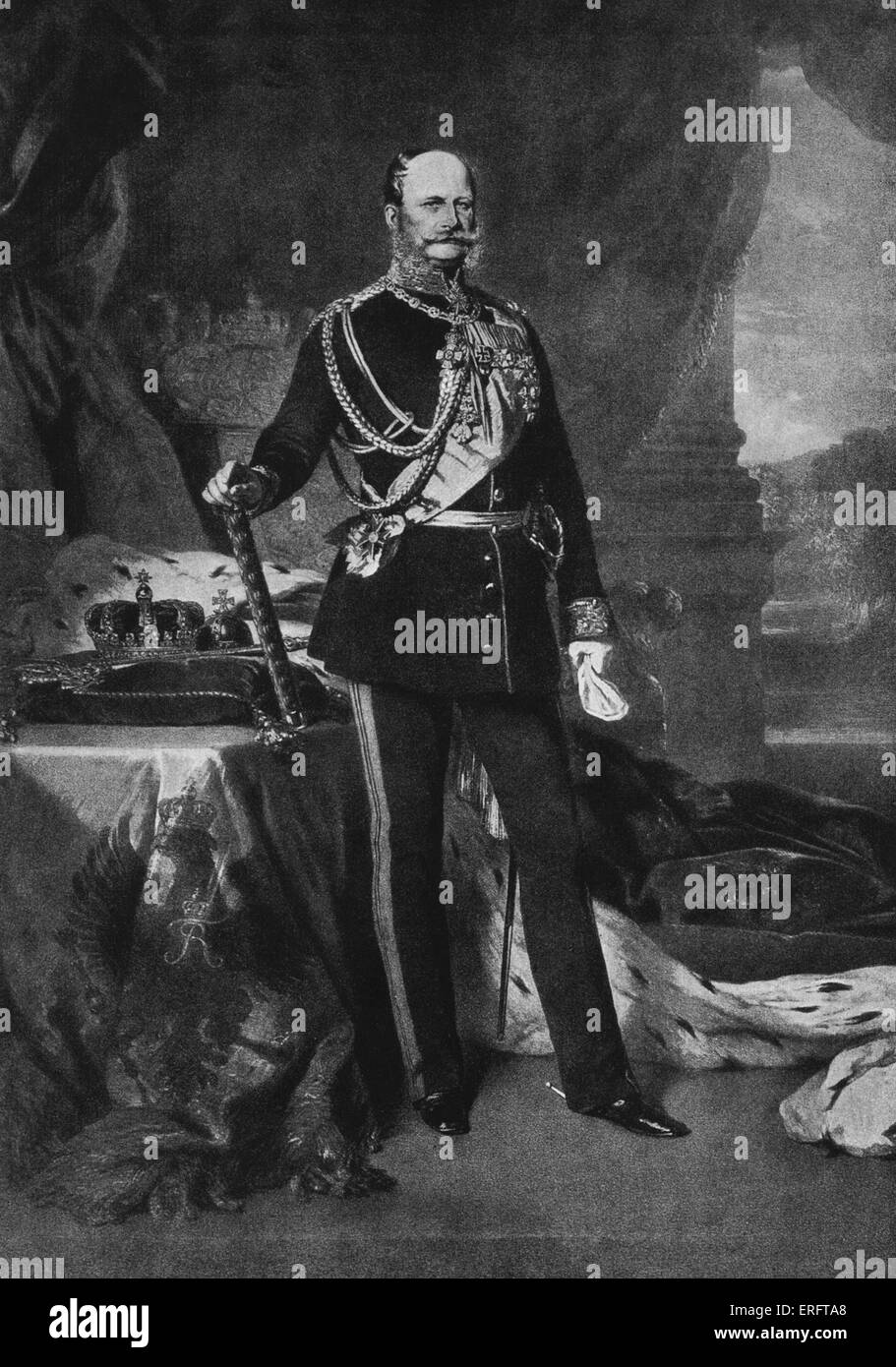William I of Prussia (also known as William the Great) - after a painting by Franz Xaver Winterhalter. King of Prussia & first Stock Photo